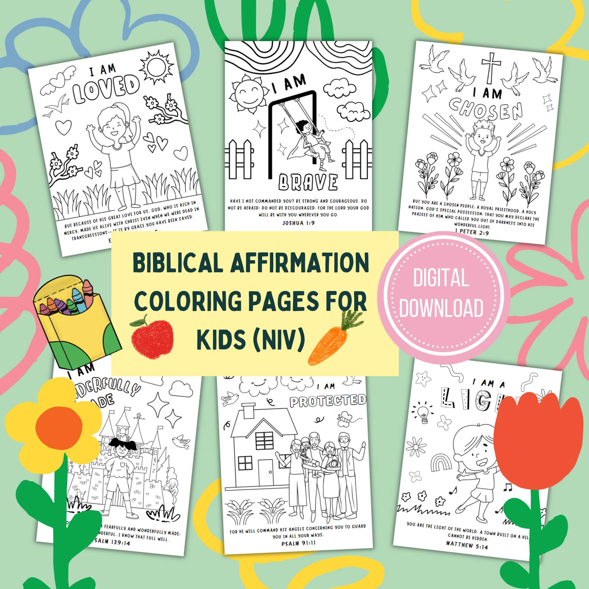 Biblical Affirmation Coloring Bookmarks For Kids Bible Printable