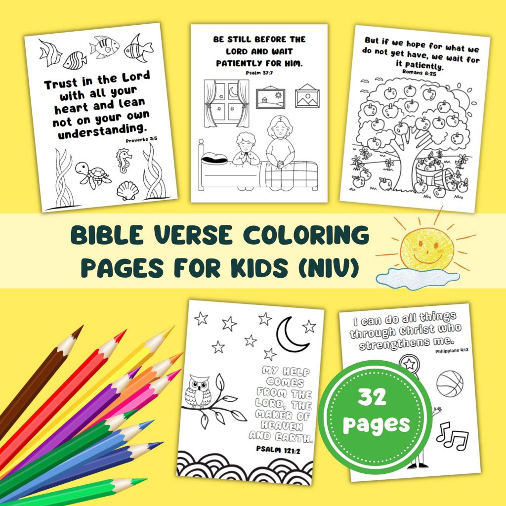 Set Of 32 Bible Verse Coloring Pages For Kids Christian Bible Printables