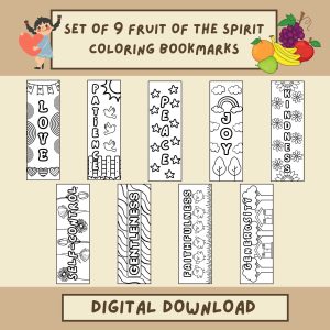 Fruit of Spirit Coloring Bookmarks