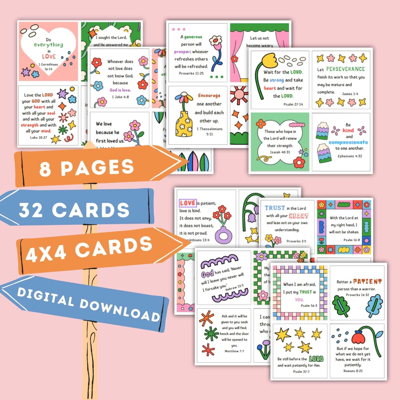 Set of 32 Printable Scripture Cards for Kids (NIV) – Christian Bible ...