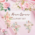 Set of 12 Rose Flower Cliparts