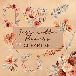 Terracotta Flowers Cliparts